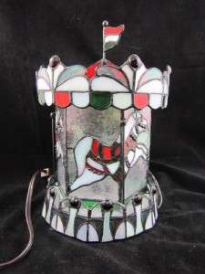 Carousel Horse Stained Glass Lamp RARE COLOR FIND!!  