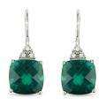 10k Gold 5 2/5ct TGW Created Emerald and Diamond Accent Earrings Was 
