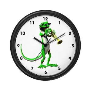  Blues Trumpet Gecko Wall Clock by CafePress: Home 