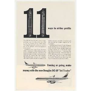   DC 8F Jet Trader Aircraft Airline Profit Print Ad