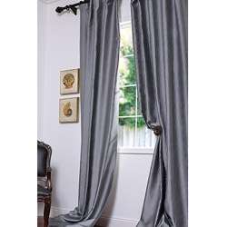   Textured Faux Silk Jacquard 120 inch Curtain Panel  Overstock