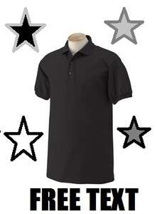 Custom Embroidered FREE TEXT BLACK Dry Blend Polo Shirt PERSONALIZED 
