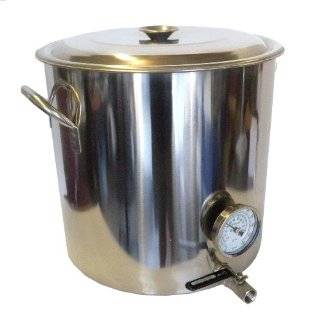 Gal Beer Brewing Kettle w/ Valve & Thermometer  Kitchen 
