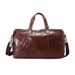 Fossil Transit Brown Leather Duffle Bag  Overstock
