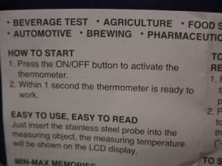 LCD THERMOMETER FOOD AGRICULTURE PHOTOGRAPHIC BREWING  