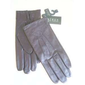  Lauren Ladies Black Leather Gloves 