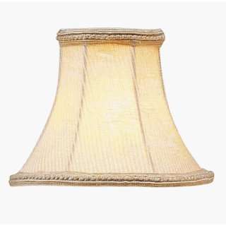   S128 Cream Pinstripe Bell Clip Shade with Fancy Trim