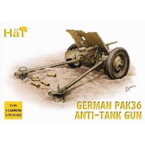  HaT 1/72 German PaK36 Anti Tank Gun (4) Kit Toys & Games