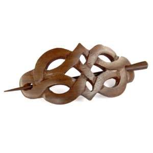  Celtic Knot Coconut Wood Hair Pin Barrette Beauty