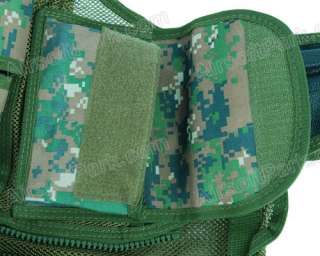   Molle Tactical Vest Mesh Design w/holster   Digi Woodland  