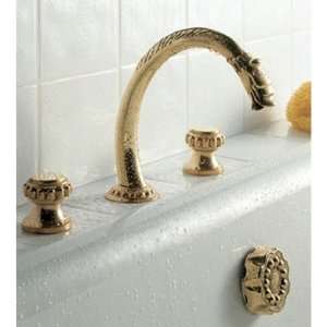 Herbeau 224552 Pompadour 3 Hole Deck Mounted Roman Tub Set In Old Go