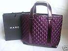 MARC JACOBS Purple Quilted Satin Tote Bag Handbag Purse