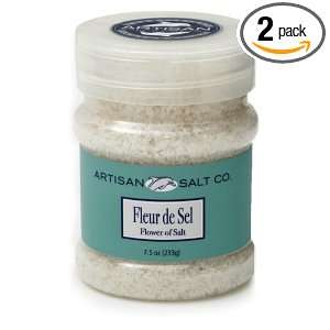 Artisan Salt Co. Fleur De Sel French Sea Salt, 7.5 Ounce Jars (Pack of 