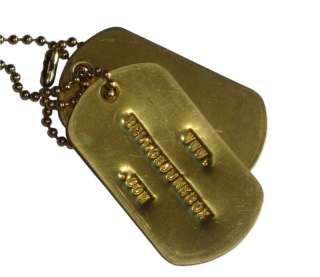BRASS CUSTOM STAMPED MILITARY DOG TAGS  