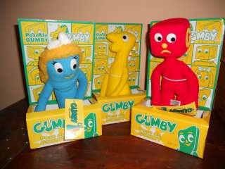 Toy 3 Gumby Figures Plush MIB  