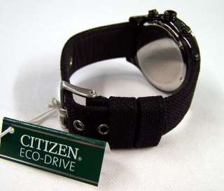Citizen Watch ECO DRIVE Chronograph Date Black Nylon Strap CA0255 01E 