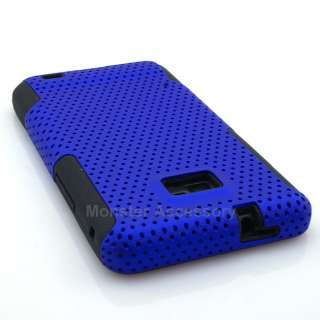 Blue Dual Flex Hard Case Cover For Samsung Galaxy S2 Not For Sprint