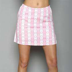 Golftini Womens Pink/ White Striped Golf Skort  Overstock