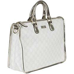 Gucci White GG PVC Tote Bag  