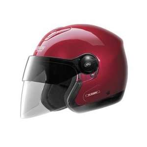  Nolan N42 N Com Helmet , Size 2XL, Color Wine Cherry 