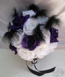 17pcs Wedding Bridal Bouquet Flower Decoration Bride Groom Package 