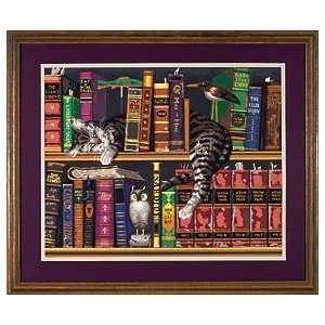  Frederick The Literate (Cat on Bookshelf) (20x16) Lg 
