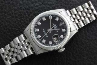 Rolex Mens 18K/SS Datejust 16014 Diamond Dial Watch Quick Set  