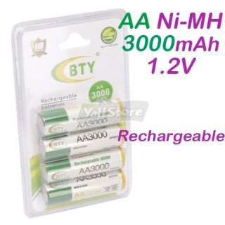 4x 3000mAh AA Ni MH Rechargeable Battery for Camera   
