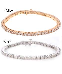   Gold 5ct Diamond Traditional Tennis Bracelet (J, I1)  Overstock