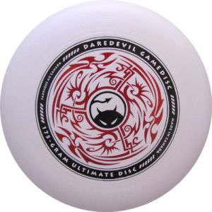 White Daredevil 175 gram Ultimate Frisbee Game Disc  