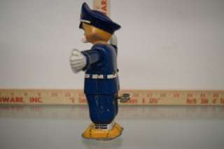 MODERN TOYS 1950S WHISTLING POLICEMAN TRAFFIC COP TIN TOY & BOX  