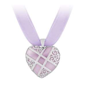 Sterling Silver Pink Resin Heart Pendant Include 3 layer 