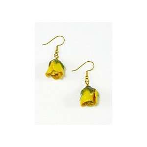  REAL FLOWER Natural Yellow Rose Earrings: Everything Else