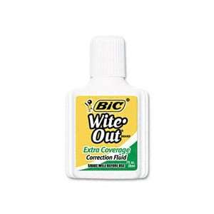 BIC Wite Out Extra Coverage Correction Fluid, 0.7 ounces Bottle, White 