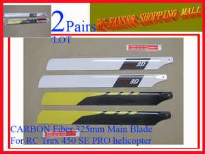   CARBON Fiber 325mm Main Blade For RC Trex 450 SE PRO helicopter  