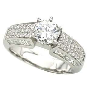  14K White Gold 0.82 cttw Diamond Bridal Ring Jewelry