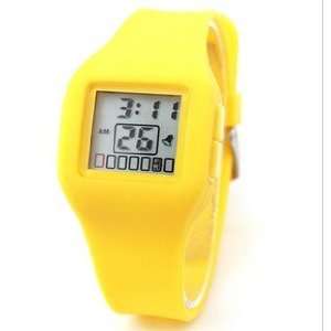  Fashion Jelly Candy Color Sports Watch Yellow Everything 