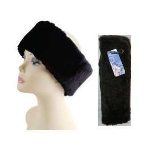  Black Faux Fur Polar Fleece Headband Earmuffs Ladies Furry 