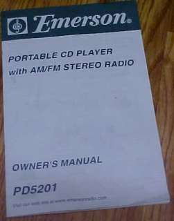 Emerson PD5201 portable cd player w/radio  