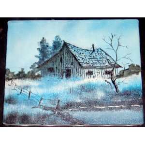  Decorative Small Oil Painting Old Barn Unframed 