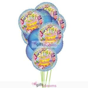  Smiley blue birthday balloons