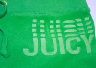 JUICY COUTURE Logo Embroidery Spring Green Soft Terry Hoodie Pants 