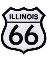 Route 66 Illinois Embroidered Patch Iron On Highway Road Sign Biker 