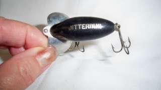 Vintage Black Jitter Bug Fred Arbogast Fishing Lure  