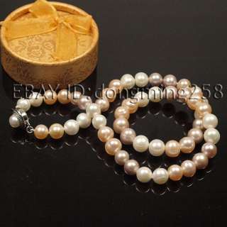   9MM POLYCHROME CULTURED PEARL NECKLACE 17, 18 19 20, 21, 22 D97