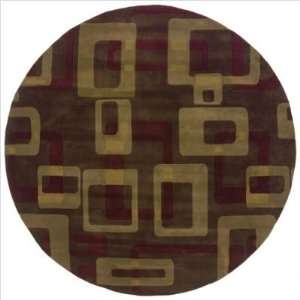  Desert Wind Squares Contemporary Round Wool Rug Size: 6 