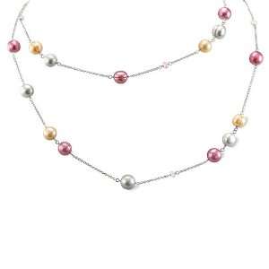  CleverEves Tin Cup, Colorful Freshwater Pearl Necklace 