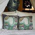 Set of Two Cotton Batik Dreamy Elephants Cushion Covers (Thailand)