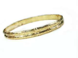 GENUINE14K GOLD FILLED RIGID DOUBLE BAMBOO dsgn BANGLE  
