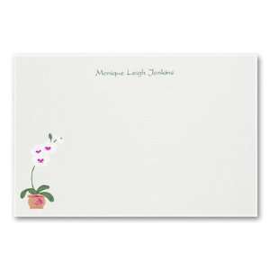    Orchid White Bordered Celadon Card Stationery